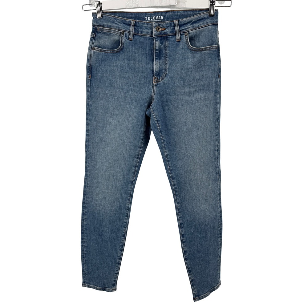 Tecovas Flare Jeans Women 28 Blue Medium Wash High Rise Western Cowgirl Denim